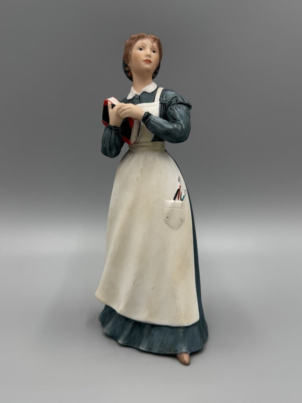1982 Little Women "JO" Hand Painted Tasha Tudor Figurine - Franklin Porcelain 7”
